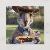 オーストラリア産のカンガルー好きオーストラリア産の肉パイ スクエア名刺 (正面)