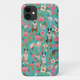 オーストラリア産のクーリー犬ヴィンテージ花模様ミント iPhone 11 ケース
