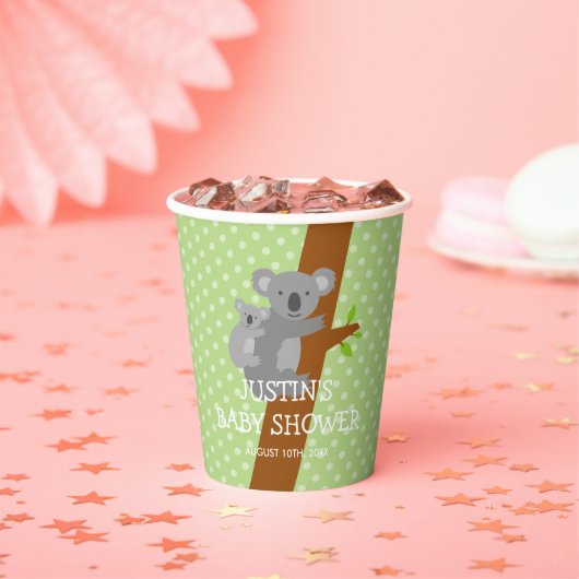 オーストラリア産のコアラは酔っ払ったベビーシャワーカップ 紙コップ (インサイチュ)
