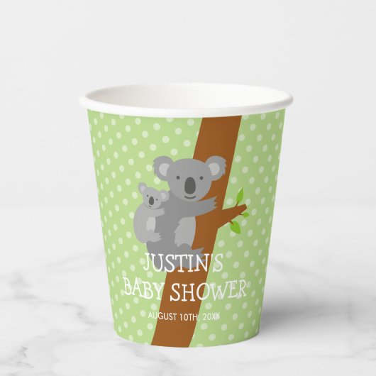 オーストラリア産のコアラは酔っ払ったベビーシャワーカップ 紙コップ (正面)