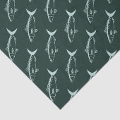 オーストラリア産のサケの魚がアクアで水色に浮かぶレース用グリーン 薄葉紙 (詳細)