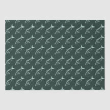 オーストラリア産のサケの魚がアクアで水色に浮かぶレース用グリーン