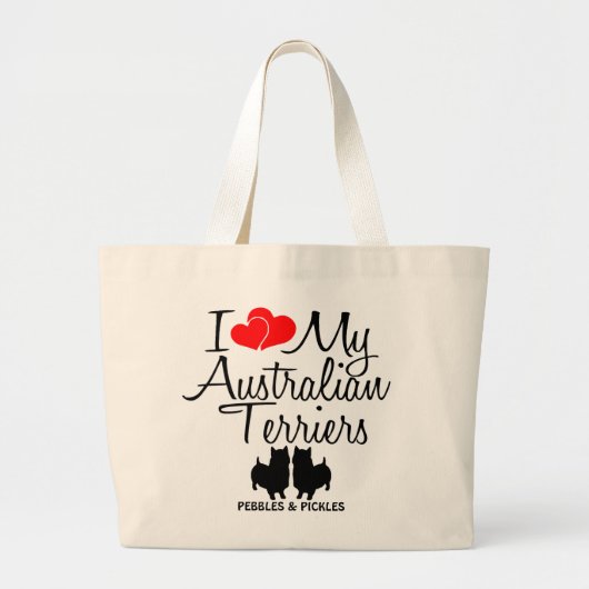 オーストラリア産のテリア犬が大好き ラージトートバッグ (正面)
