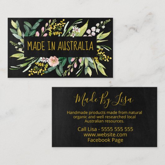 オーストラリア産の先住民の花 名刺 (正面/裏面)