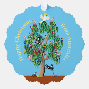 オーストラリア産の鳥類のクリスマスツリー オーナメントカード