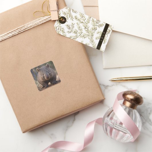 オーストラリア産ウォンバット(Boubby The Australian Wombat) スクエアシール (ギフト)