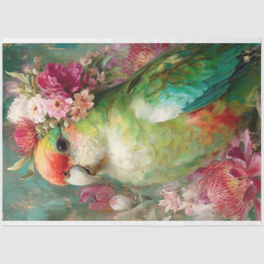 オーストラリア産オウム先住民フローラクラウンデクページ 薄葉紙 (正面)