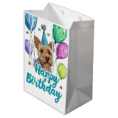 オーストラリア産テリアドッグとバルーン誕生日 ミディアムペーパーバッグ (裏面アングル)