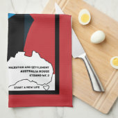 オーストラリア移民ヴィンテージ芸術 キッチンタオル (四つ折り)