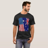 オーストラリア米州旗ハーフUSAオーストラリアRoot P Tシャツ (正面フル)