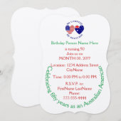 オーストラリア系アメリカ人 国籍 ヘリテージ ご招待 招待状 (正面/裏面)