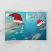 オーストラリア素晴らしに白いクリスマスおもしろいサメがいる シーズンカード (内部)
