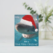 オーストラリア素晴らしに白いクリスマスおもしろいサメがいる ポストカード (スタンド正面)