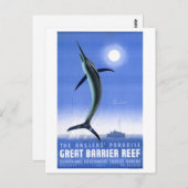 オーストラリア素晴らしバリアコーラルリーフヴィンテージポスター ポストカード (正面/裏面)