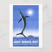 オーストラリア素晴らしバリアコーラルリーフヴィンテージポスター ポストカード (正面)