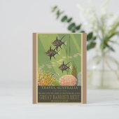 オーストラリア素晴らしバリアリーフヴィンテージ旅行ポスター ポストカード (スタンド正面)