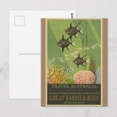 オーストラリア素晴らしバリアリーフヴィンテージ旅行ポスター ポストカード (正面/裏面)