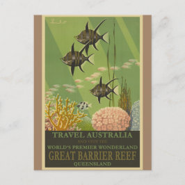 オーストラリア素晴らしバリアリーフヴィンテージ旅行ポスター ポストカード