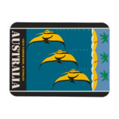 オーストラリア素晴らしバリアリーフヴィンテージ旅行ポスター マグネット (横)