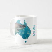 オーストラリア素晴らしホワイトシャークの国形 コーヒーマグカップ (正面左)