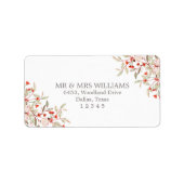オーストラリア素朴の花フォーマル差出人住所 ラベル (正面)