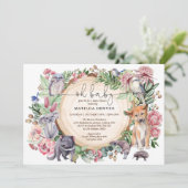 オーストラリア素朴先住民動物フローラ赤ちゃんシャワー 招待状 (スタンド正面)