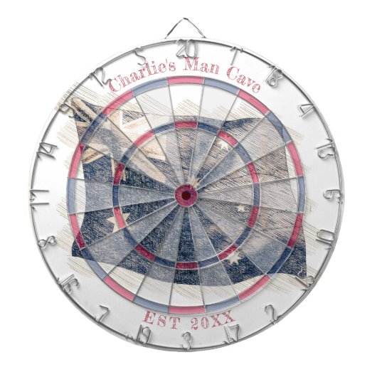 オーストラリア素朴国旗の名前をカスタムする開始日 ダーツボード (正面)