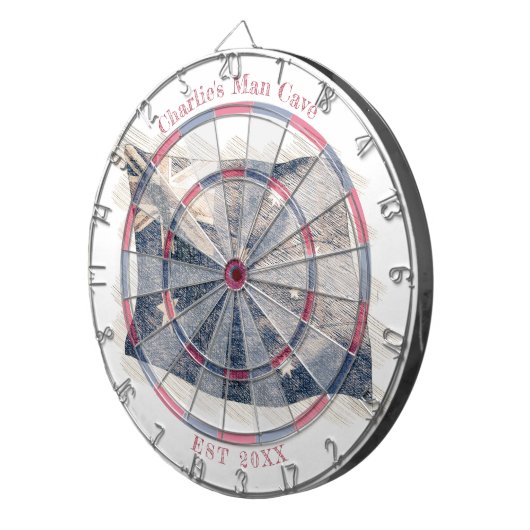 オーストラリア素朴国旗の名前をカスタムする開始日 ダーツボード (正面右)