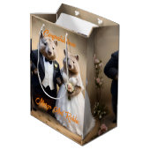 オーストラリア結婚のウォンバット ミディアムペーパーバッグ (裏面アングル)