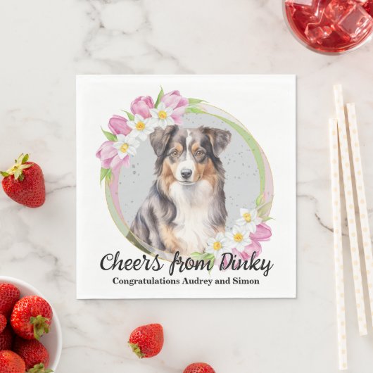 オーストラリア結婚の羊飼いのナプキンと写真 スタンダードランチョンナプキン (インサイチュ)