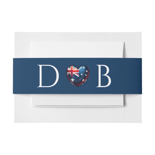 オーストラリア結婚夫婦 招待状ベリーバンド (正面例)