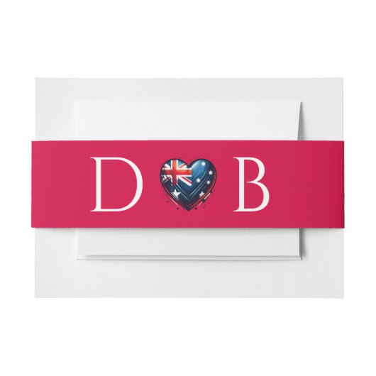 オーストラリア結婚夫婦 招待状ベリーバンド (正面例)