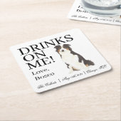 オーストラリア結婚羊飼い スクエアペーパーコースター (アングル)