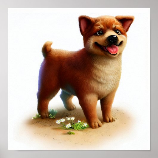 オーストラリア絵を描の牛の3D犬 ポスター (正面)