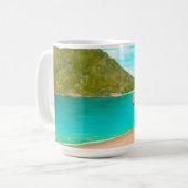 オーストラリア絵を描ズブルーウォータービーチ埠頭 コーヒーマグカップ (正面左)