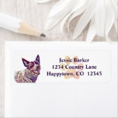 オーストラリア絵を描牛の犬差出人住所ラベル ラベル (インサイチュ)