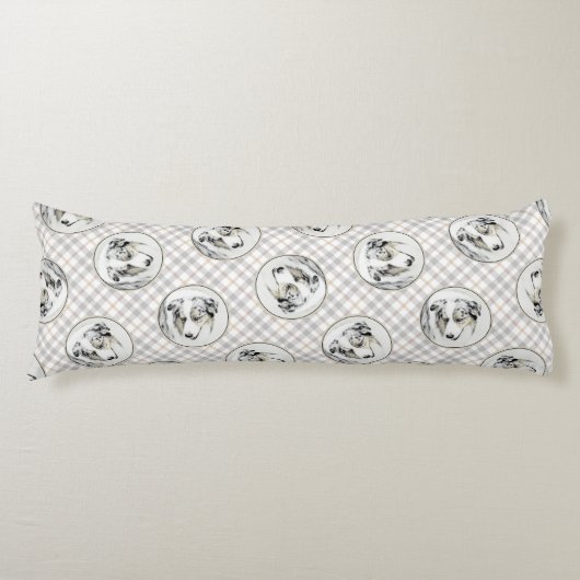 オーストラリア絵を描羊飼いのブルーメルル犬アート ボディピロー (正面)