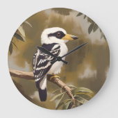 オーストラリア絵画のクーカブラ ラージ壁時計 (正面)