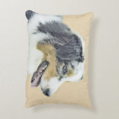 オーストラリア絵画シェパードのオリジナルドッグアート アクセントクッション (裏面(縦))