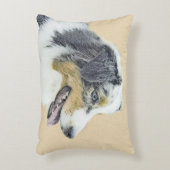 オーストラリア絵画シェパードのオリジナルドッグアート アクセントクッション (正面(垂直))