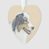 オーストラリア絵画シェパードのオリジナルドッグアート オーナメント (正面)