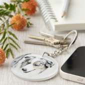 オーストラリア絵画シェパードのオリジナルドッグアート キーホルダー (正面右)