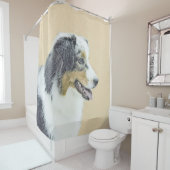 オーストラリア絵画シェパードのオリジナルドッグアート シャワーカーテン (インサイチュ)