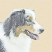 オーストラリア絵画シェパードのオリジナルドッグアート シール (正面)