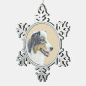 オーストラリア絵画シェパードのオリジナルドッグアート スノーフレークピューターオーナメント (右)