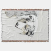 オーストラリア絵画シェパードのオリジナルドッグアート スローブランケット (正面)