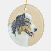 オーストラリア絵画シェパードのオリジナルドッグアート セラミックオーナメント (左)