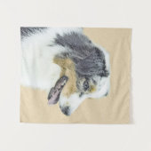 オーストラリア絵画シェパードのオリジナルドッグアート タペストリー (正面(横))