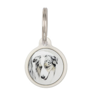 オーストラリア絵画シェパードのオリジナルドッグアート ペット ネームタグ