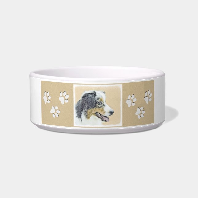 オーストラリア絵画シェパードのオリジナルドッグアート ボウル (右)